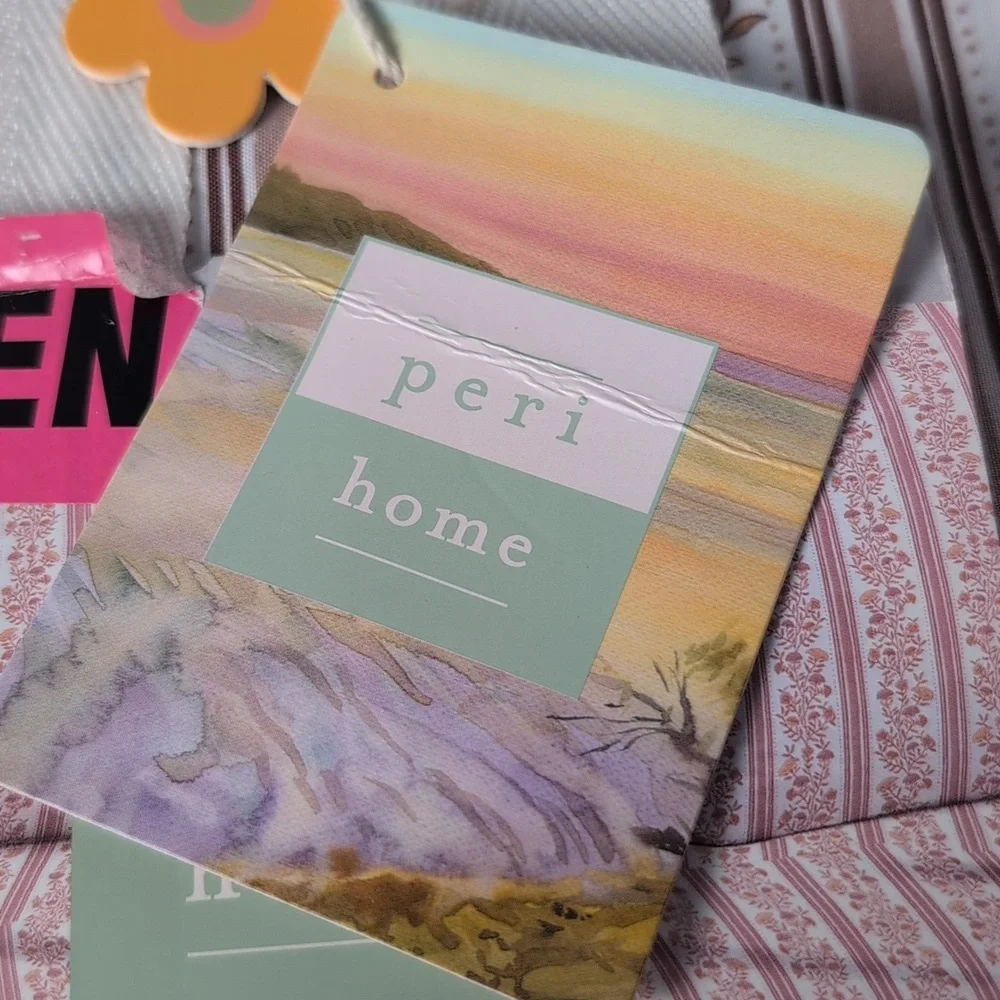 Peri Home Queen Sheet Set Tan Taupe Floral Print